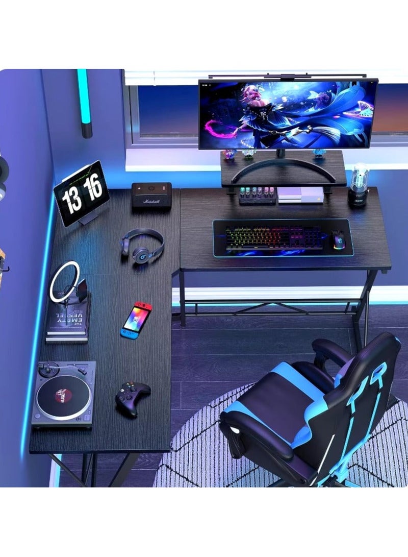 EXPERT L Shaped Office Desk Corner Computer Table Home Gaming Desk Office Writing Workstation Space-Saving Easy to Assemble Black EI-104 - Image 3